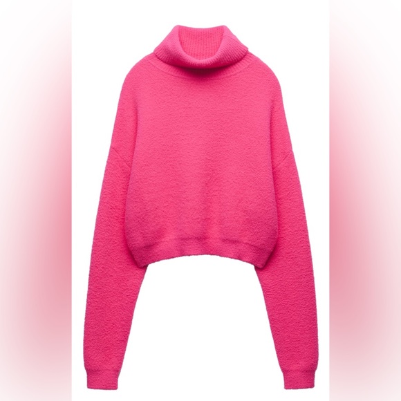 Zara pink cropped turtle neck sweater size Small - Picture 1 of 1